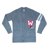 WSSU Gray 2-Stripe Cardigan